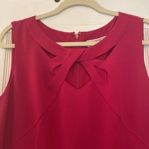 Kasper Separates Fuchsia Dress with Cutout Neckline